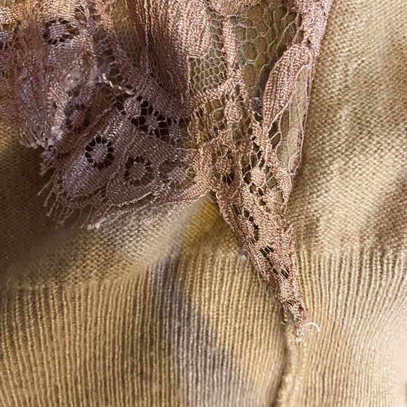 Dolce & Gabbana Tan Knitwear & Lace Top Pale Nude Pink & Tan - Picture 6 of 12